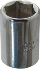 Proto - 3/8" Drive, Standard Hand Socket - 6 Points, 1-1/8" OAL, Chrome Vanadium, Chrome Finish - Exact Tool & Supply