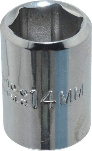 Proto - 3/8" Drive, Standard Hand Socket - 6 Points, 1-1/8" OAL, Chrome Finish - Exact Tool & Supply