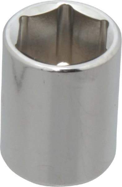 Proto - 3/8" Drive, Standard Hand Socket - 6 Points, 1-1/8" OAL, Chrome Finish - Exact Tool & Supply