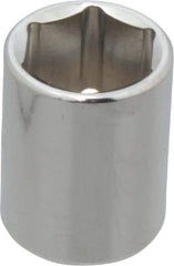 Proto - 3/8" Drive, Standard Hand Socket - 6 Points, 1-1/8" OAL, Chrome Finish - Exact Tool & Supply
