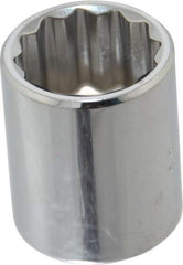 Proto - 3/8" Drive, Standard Hand Socket - 6 Points, 1-1/8" OAL, Chrome Vanadium, Chrome Finish - Exact Tool & Supply