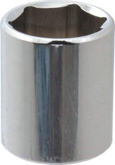 Proto - 3/8" Drive, Standard Hand Socket - 6 Points, 1-3/16" OAL, Chrome Vanadium, Chrome Finish - Exact Tool & Supply