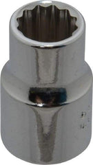 Proto - 3/8", 3/8" Drive, Standard Hand Socket - 12 Points, 1-3/32" OAL, Chrome Finish - Exact Tool & Supply