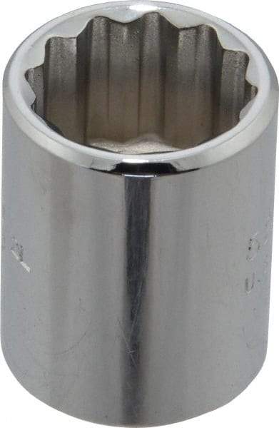 Proto - 5/8", 3/8" Drive, Standard Hand Socket - 12 Points, 1-1/8" OAL, Chrome Finish - Exact Tool & Supply