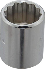 Proto - 5/8", 3/8" Drive, Standard Hand Socket - 12 Points, 1-1/8" OAL, Chrome Finish - Exact Tool & Supply