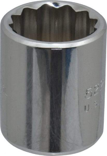 Proto - 11/16", 3/8" Drive, Standard Hand Socket - 12 Points, 1-1/8" OAL, Chrome Finish - Exact Tool & Supply