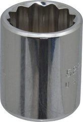 Proto - 11/16", 3/8" Drive, Standard Hand Socket - 12 Points, 1-1/8" OAL, Chrome Finish - Exact Tool & Supply