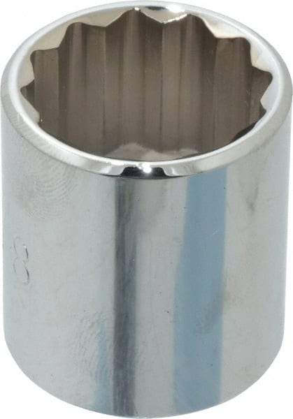 Proto - 7/8", 3/8" Drive, Standard Hand Socket - 12 Points, 1-5/16" OAL, Chrome Finish - Exact Tool & Supply