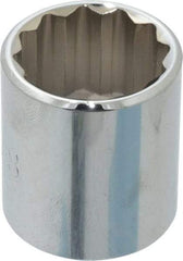 Proto - 7/8", 3/8" Drive, Standard Hand Socket - 12 Points, 1-5/16" OAL, Chrome Finish - Exact Tool & Supply