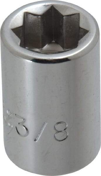 Proto - 3/8", 3/8" Drive, Standard Hand Socket - 8 Points, 1-5/64" OAL, Chrome Finish - Exact Tool & Supply