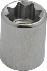 Proto - 1/2", 3/8" Drive, Standard Hand Socket - 8 Points, 1-1/8" OAL, Chrome Finish - Exact Tool & Supply