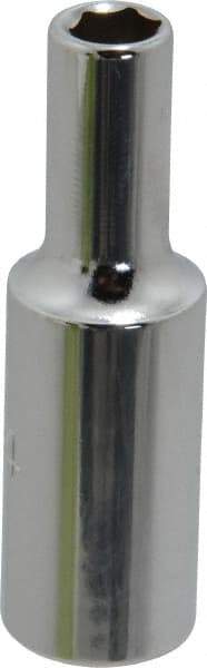 Proto - 1/4", 3/8" Drive, Deep Hand Socket - 6 Points, 2-1/8" OAL, Chrome Finish - Exact Tool & Supply