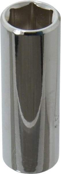 Proto - 1/2", 3/8" Drive, Deep Hand Socket - 6 Points, 2-1/8" OAL, Chrome Finish - Exact Tool & Supply