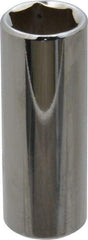 Proto - 9/16", 3/8" Drive, Deep Hand Socket - 6 Points, 2-1/8" OAL, Chrome Finish - Exact Tool & Supply