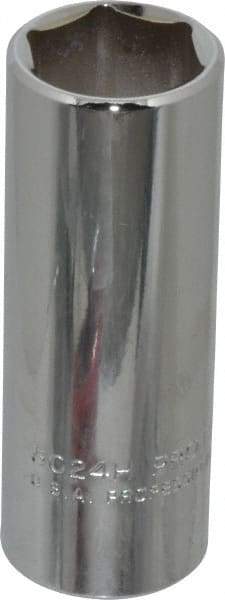 Proto - 3/4", 3/8" Drive, Deep Hand Socket - 6 Points, 2-3/4" OAL, Chrome Vanadium, Chrome Finish - Exact Tool & Supply