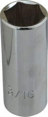Proto - 13/16", 3/8" Drive, Deep Hand Socket - 6 Points, 2-3/4" OAL, Chrome Finish - Exact Tool & Supply