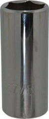 Proto - 7/8", 3/8" Drive, Deep Hand Socket - 6 Points, 2-3/4" OAL, Chrome Finish - Exact Tool & Supply