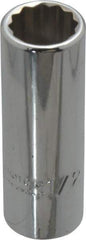 Proto - 1/2", 3/8" Drive, Deep Hand Socket - 12 Points, 2-1/8" OAL, Chrome Finish - Exact Tool & Supply