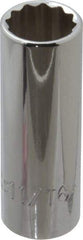 Proto - 11/16", 3/8" Drive, Deep Hand Socket - 12 Points, 2-3/4" OAL, Chrome Finish - Exact Tool & Supply
