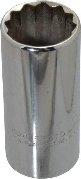 Proto - 15/16", 3/8" Drive, Deep Hand Socket - 12 Points, 2-3/4" OAL, Chrome Finish - Exact Tool & Supply