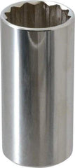 Proto - 1", 3/8" Drive, Deep Hand Socket - 12 Points, 2-3/4" OAL, Chrome Finish - Exact Tool & Supply