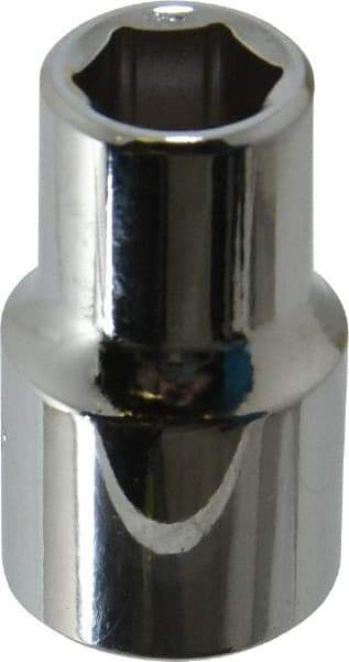 Proto - 7/16", 1/2" Drive, Standard Hand Socket - 6 Points, 1-31/64" OAL, Chrome Finish - Exact Tool & Supply