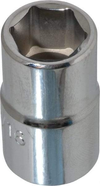 Proto - 9/16", 1/2" Drive, Standard Hand Socket - 6 Points, 1-1/2" OAL, Chrome Finish - Exact Tool & Supply