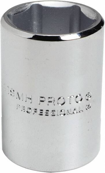 Proto - 15/16", 1/2" Drive, Standard Hand Socket - 6 Points, 1-9/16" OAL, Chrome Finish - Exact Tool & Supply
