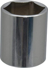Proto - 1-1/8", 1/2" Drive, Standard Hand Socket - 6 Points, 1-3/4" OAL, Chrome Finish - Exact Tool & Supply