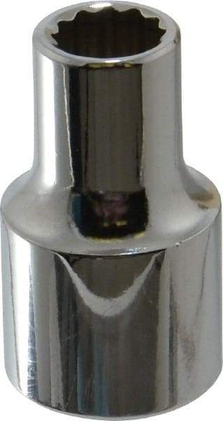 Proto - 3/8", 1/2" Drive, Standard Hand Socket - 12 Points, 1-31/64" OAL, Chrome Finish - Exact Tool & Supply