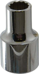Proto - 3/8", 1/2" Drive, Standard Hand Socket - 12 Points, 1-31/64" OAL, Chrome Finish - Exact Tool & Supply
