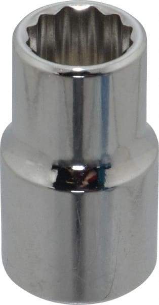 Proto - 1/2", 1/2" Drive, Standard Hand Socket - 12 Points, 1-31/64" OAL, Chrome Finish - Exact Tool & Supply