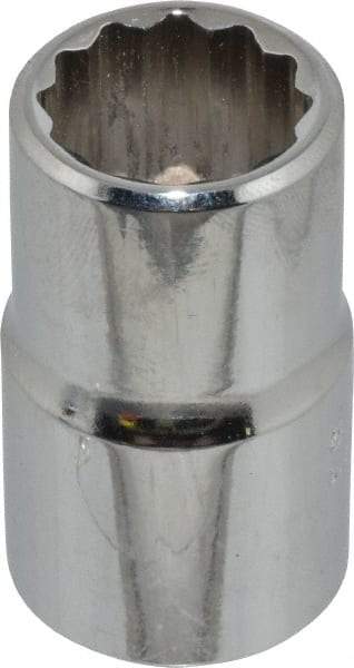 Proto - 9/16", 1/2" Drive, Standard Hand Socket - 12 Points, 1-1/2" OAL, Chrome Finish - Exact Tool & Supply