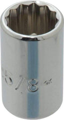 Proto - 5/8", 1/2" Drive, Standard Hand Socket - 12 Points, 1-1/2" OAL, Chrome Finish - Exact Tool & Supply
