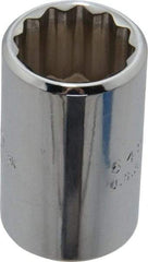 Proto - 21/32", 1/2" Drive, Standard Hand Socket - 12 Points, 1-1/2" OAL, Chrome Finish - Exact Tool & Supply