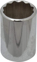 Proto - 3/4", 1/2" Drive, Standard Hand Socket - 12 Points, 1-1/2" OAL, Chrome Finish - Exact Tool & Supply