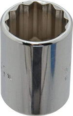 Proto - 13/16", 1/2" Drive, Standard Hand Socket - 12 Points, 1-1/2" OAL, Chrome Finish - Exact Tool & Supply