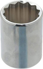 Proto - 7/8", 1/2" Drive, Standard Hand Socket - 12 Points, 1-9/16" OAL, Chrome Finish - Exact Tool & Supply