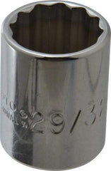 Proto - 29/32", 1/2" Drive, Standard Hand Socket - 12 Points, 1-9/16" OAL, Chrome Finish - Exact Tool & Supply