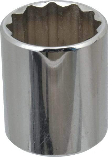 Proto - 1", 1/2" Drive, Standard Hand Socket - 12 Points, 1-9/16" OAL, Chrome Finish - Exact Tool & Supply
