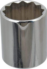 Proto - 1", 1/2" Drive, Standard Hand Socket - 12 Points, 1-9/16" OAL, Chrome Finish - Exact Tool & Supply