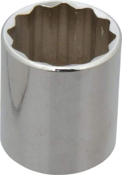 Proto - 1-3/16", 1/2" Drive, Standard Hand Socket - 12 Points, 1-3/4" OAL, Chrome Vanadium, Chrome Finish - Exact Tool & Supply