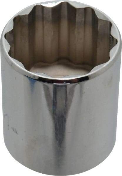 Proto - 1-1/4", 1/2" Drive, Standard Hand Socket - 12 Points, 1-3/4" OAL, Chrome Finish - Exact Tool & Supply