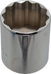 Proto - 1-1/4", 1/2" Drive, Standard Hand Socket - 12 Points, 1-3/4" OAL, Chrome Finish - Exact Tool & Supply