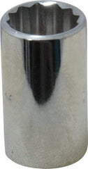 Proto - 1/2" Drive, Standard Hand Socket - 12 Points, 1-1/2" OAL, Chrome Vanadium, Chrome Finish - Exact Tool & Supply