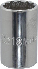 Proto - 1/2" Drive, Standard Hand Socket - 12 Points, 1-1/2" OAL, Chrome Finish - Exact Tool & Supply