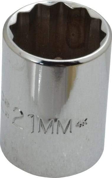 Proto - 1/2" Drive, Standard Hand Socket - 12 Points, 1-7/16" OAL, Chrome Finish - Exact Tool & Supply