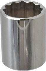 Proto - 1/2" Drive, Standard Hand Socket - 12 Points, 1-17/32" OAL, Chrome Finish - Exact Tool & Supply