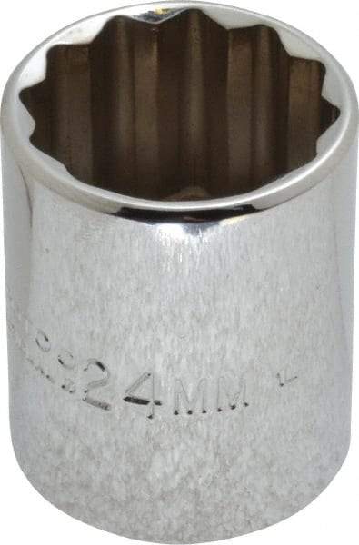 Proto - 1/2" Drive, Standard Hand Socket - 12 Points, 1-17/32" OAL, Chrome Vanadium, Chrome Finish - Exact Tool & Supply