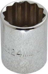 Proto - 1/2" Drive, Standard Hand Socket - 12 Points, 1-17/32" OAL, Chrome Vanadium, Chrome Finish - Exact Tool & Supply